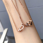 [sparkle Jewelry ]FORCE 10 PINK GOLD DIAMOND NECKLACE