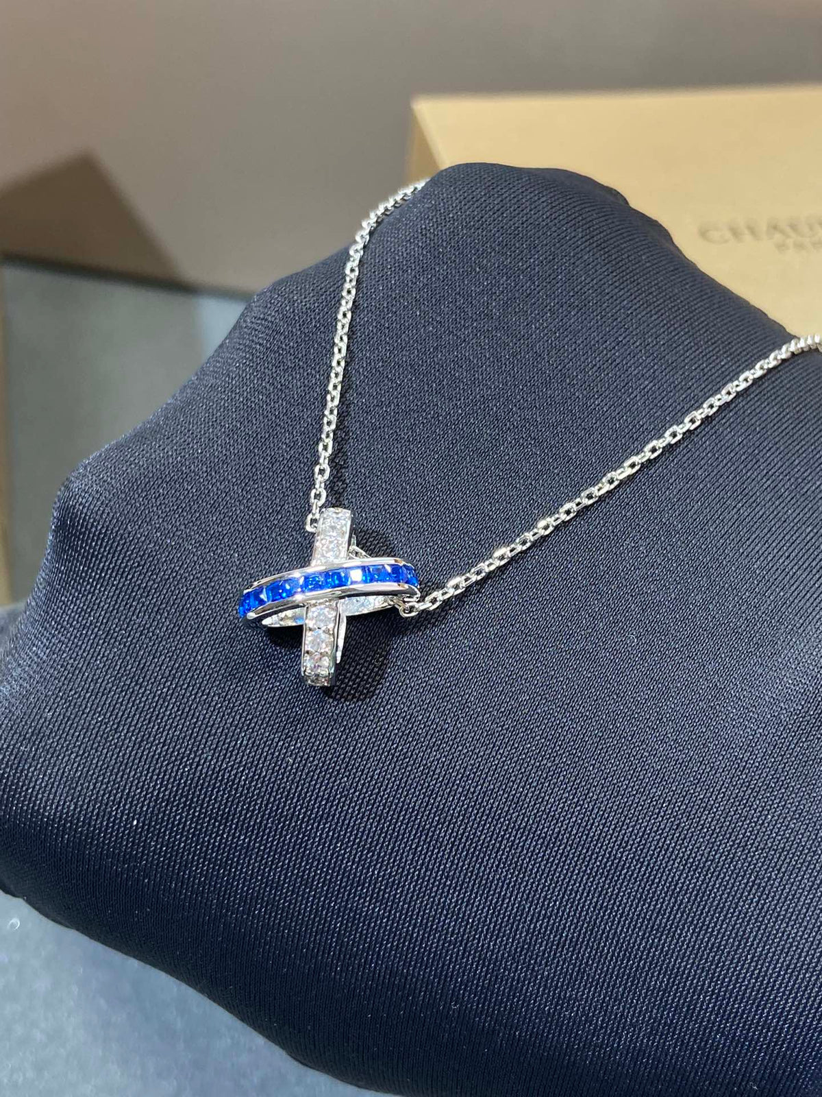 [sparkle Jewelry ]LIENS DIAMOND SILVER NECKLACE
