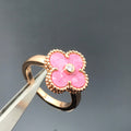 [sparkle Jewelry ]CLOVER RHODONITE ROSE GOLD RING