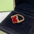 [sparkle Jewelry ]CLOVER RIVERSIBLE PINK GOLD RING