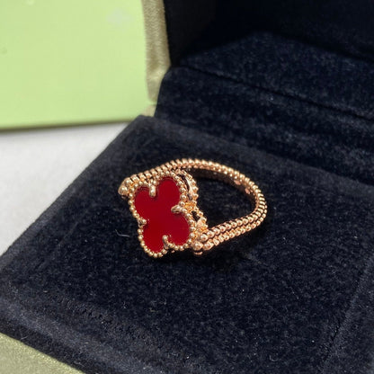 [Sparkle]LUCKY CLOVER ROSE GOLD REVERSIBLE RING