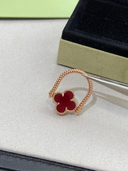 [Sparkle]LUCKY CLOVER ROSE GOLD REVERSIBLE RING