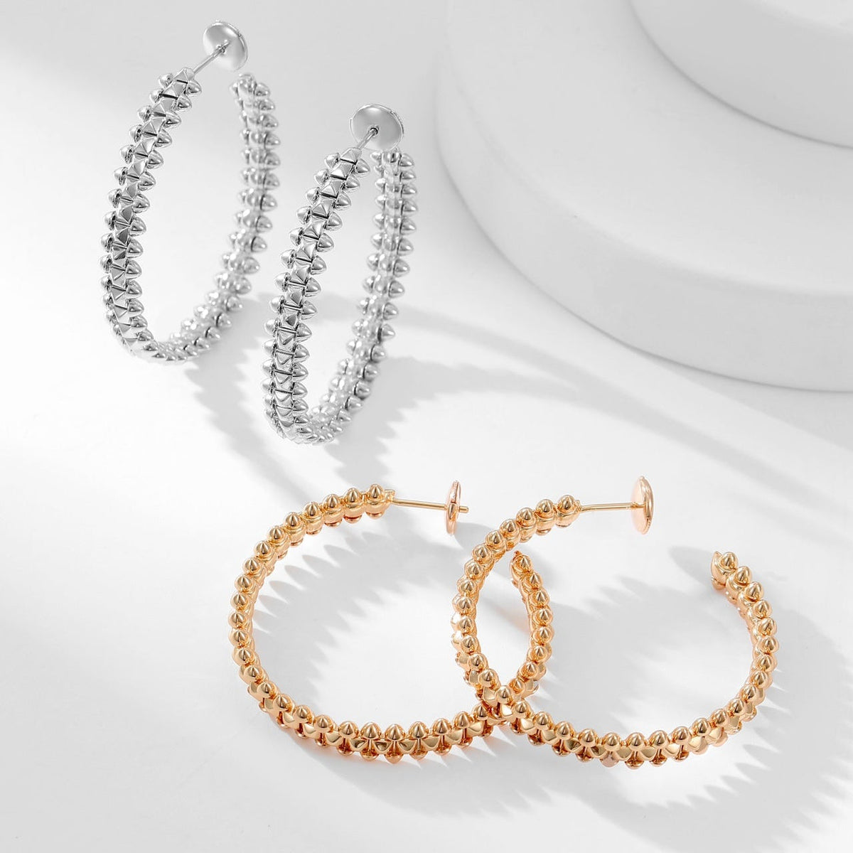 [sparkle Jewelery]CLASH HOOP LARGE EARRINGS