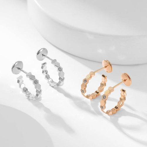 [Sparkle]BEE LOVE DIAMOND HOOP-OHRRINGE