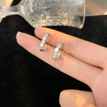 [Sparkle]BEE LOVE DIAMOND HOOP-OHRRINGE