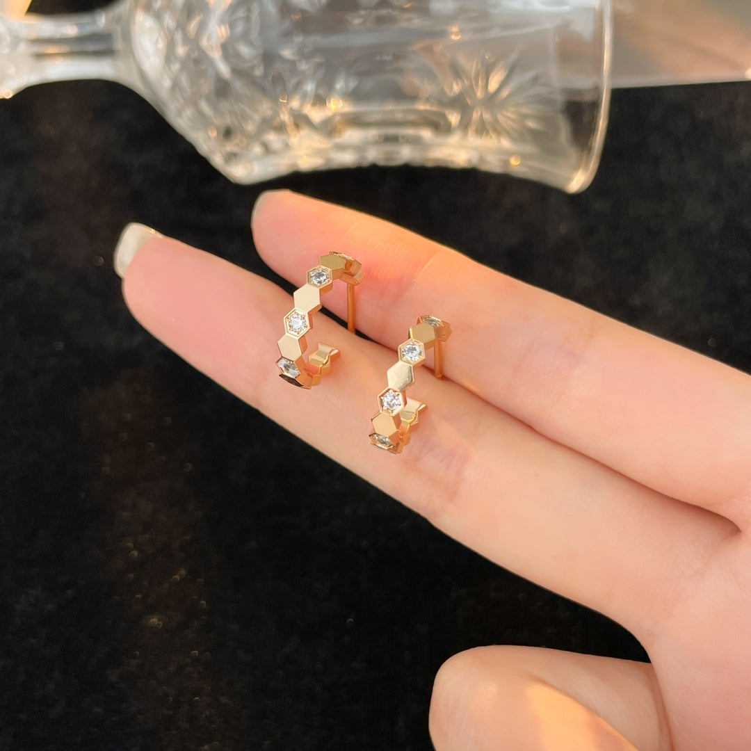 [Sparkle]BEE LOVE DIAMOND HOOP-OHRRINGE