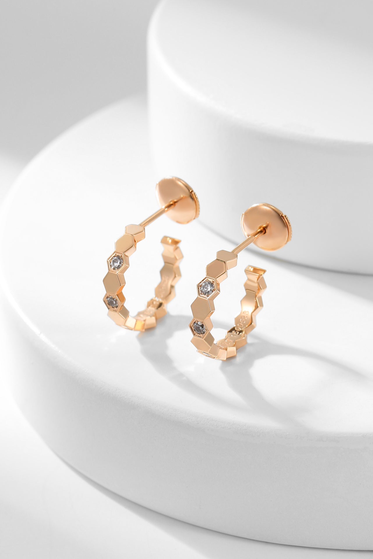 [Sparkle]BEE LOVE DIAMOND HOOP-OHRRINGE