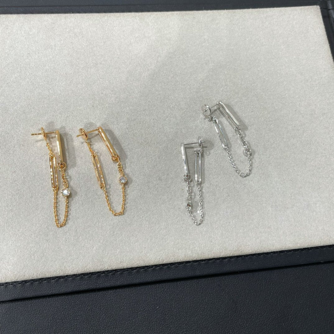 [Sparkle]CHAINE CHAOS DIAMOND DROP EARRINGS