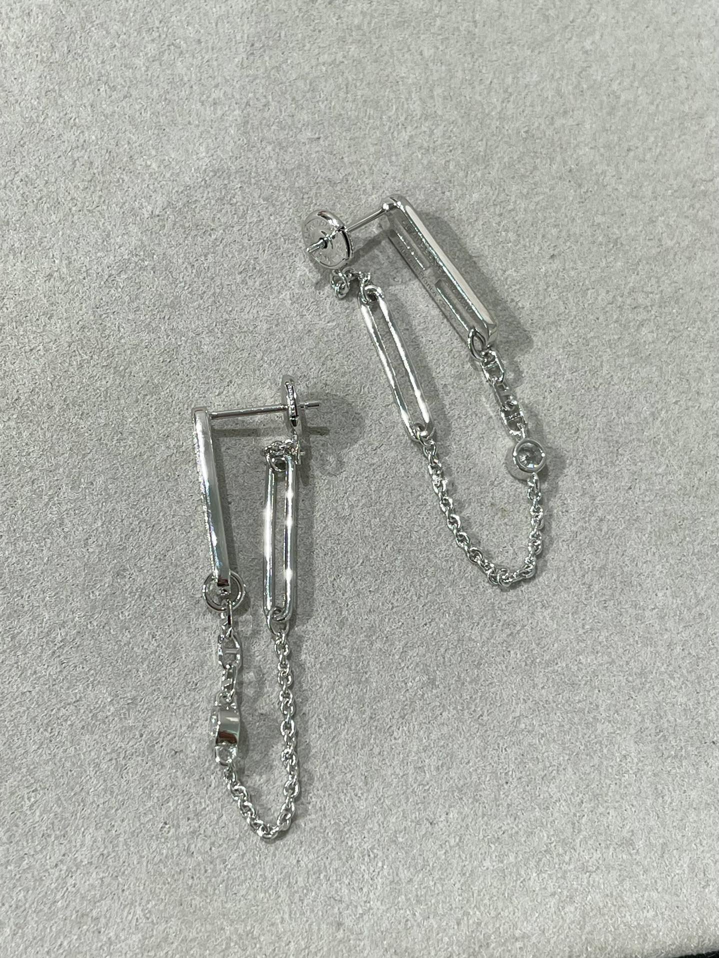 [Sparkle]CHAINE CHAOS DIAMOND DROP EARRINGS
