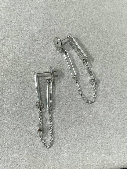 [Sparkle]CHAINE CHAOS DIAMOND DROP EARRINGS