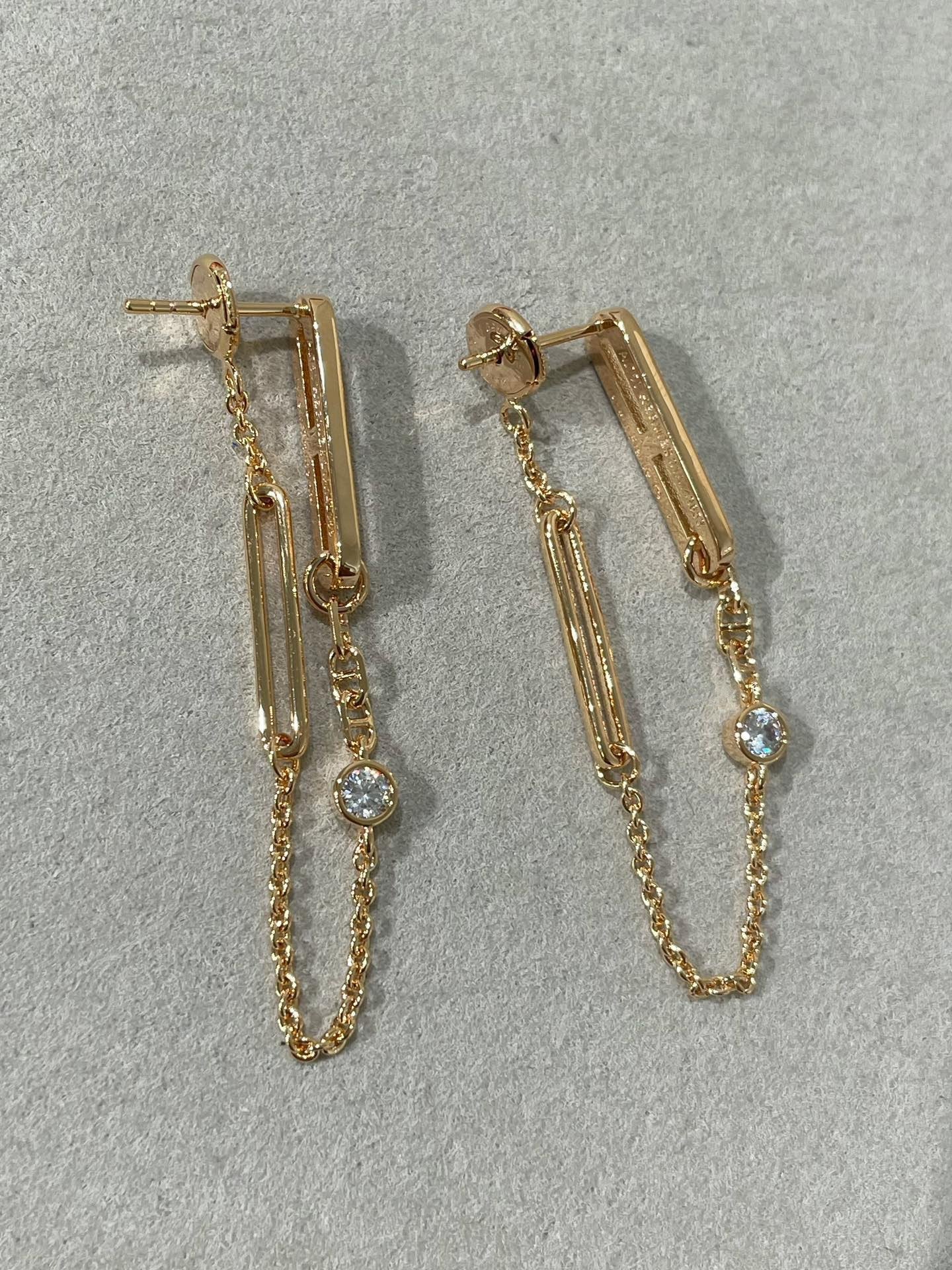 [Sparkle]CHAINE CHAOS DIAMOND DROP EARRINGS