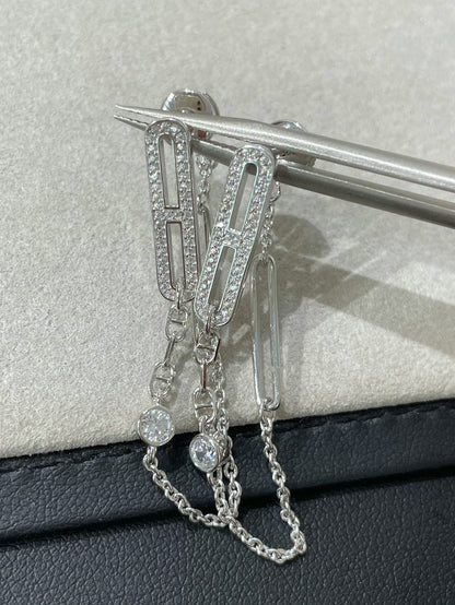 [Sparkle]CHAINE CHAOS DIAMOND DROP EARRINGS