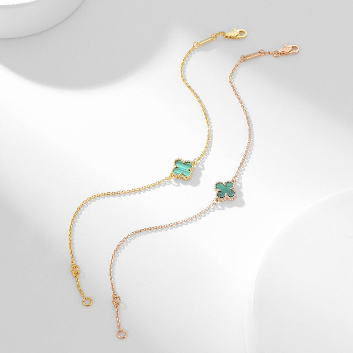 [sparkle Jewelry ]CLOVER BRACELET MALACHITE 1 MOTIF