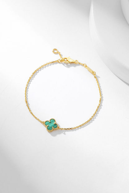 [sparkle Jewelry ]CLOVER BRACELET MALACHITE 1 MOTIF