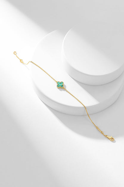 [sparkle Jewelry ]CLOVER BRACELET MALACHITE 1 MOTIF
