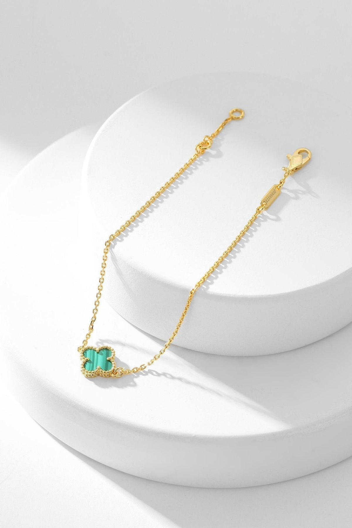 [sparkle Jewelry ]CLOVER BRACELET MALACHITE 1 MOTIF