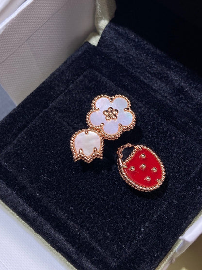 [sparkle Jewelry ]LUCKY 3 MOTIF ROSE GOLD RING