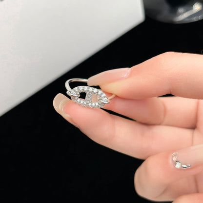 [Sparkle]RUNDER KLEINER SILBERNER DIAMANTRING