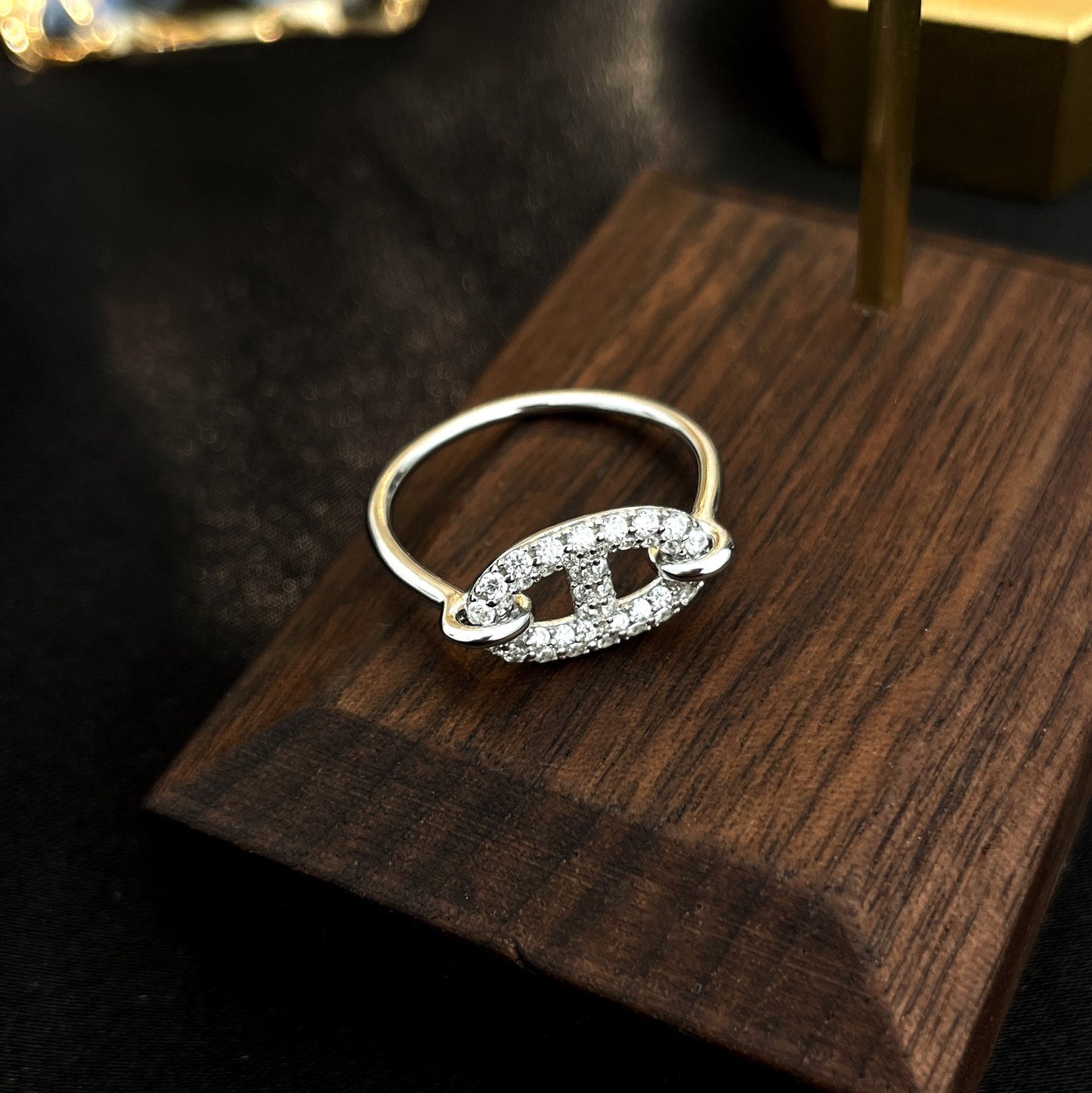 [Sparkle]RUNDER KLEINER SILBERNER DIAMANTRING