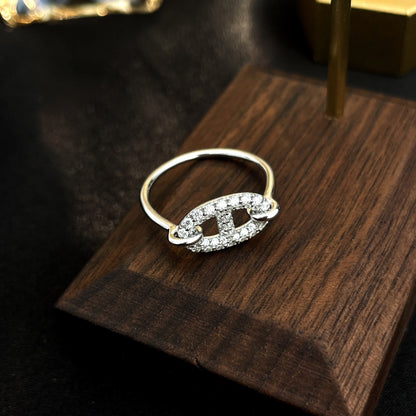 [Sparkle]RUNDER KLEINER SILBERNER DIAMANTRING