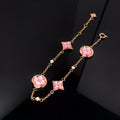 [sparkle Jewelry ]STAR AND SUN 4 MOTIF PINK MOP PINK GOLD BRACELET