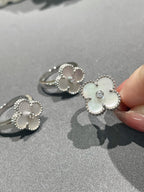 [sparkle Jewelry ]CLOVER SILVER MOP DIAMOND RING