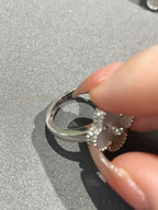 [sparkle Jewelry ]CLOVER SILVER MOP DIAMOND RING