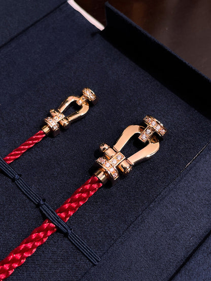 [sparkle Jewelry ]FORCE 10 HALF DIAMOND PINK GOLD RED CORDERI LARGE AND MEDIUM MODEL