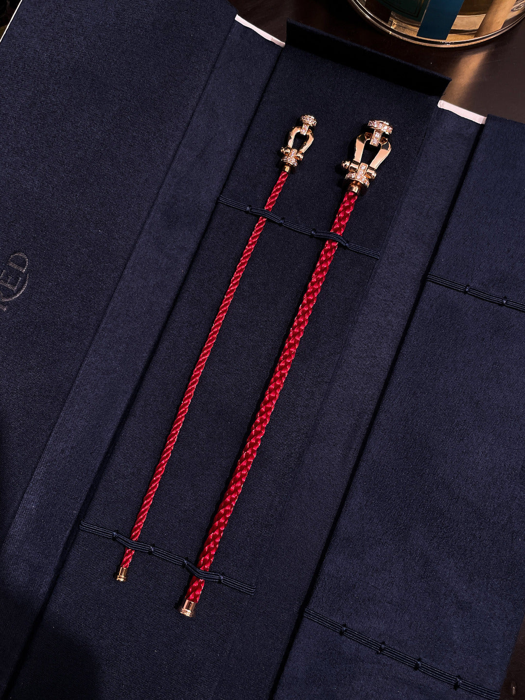 [sparkle Jewelry ]FORCE 10 HALF DIAMOND PINK GOLD RED CORDERI LARGE AND MEDIUM MODEL