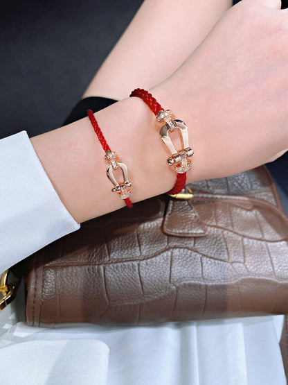 [sparkle Jewelry ]FORCE 10 HALF DIAMOND PINK GOLD RED CORDERI LARGE AND MEDIUM MODEL