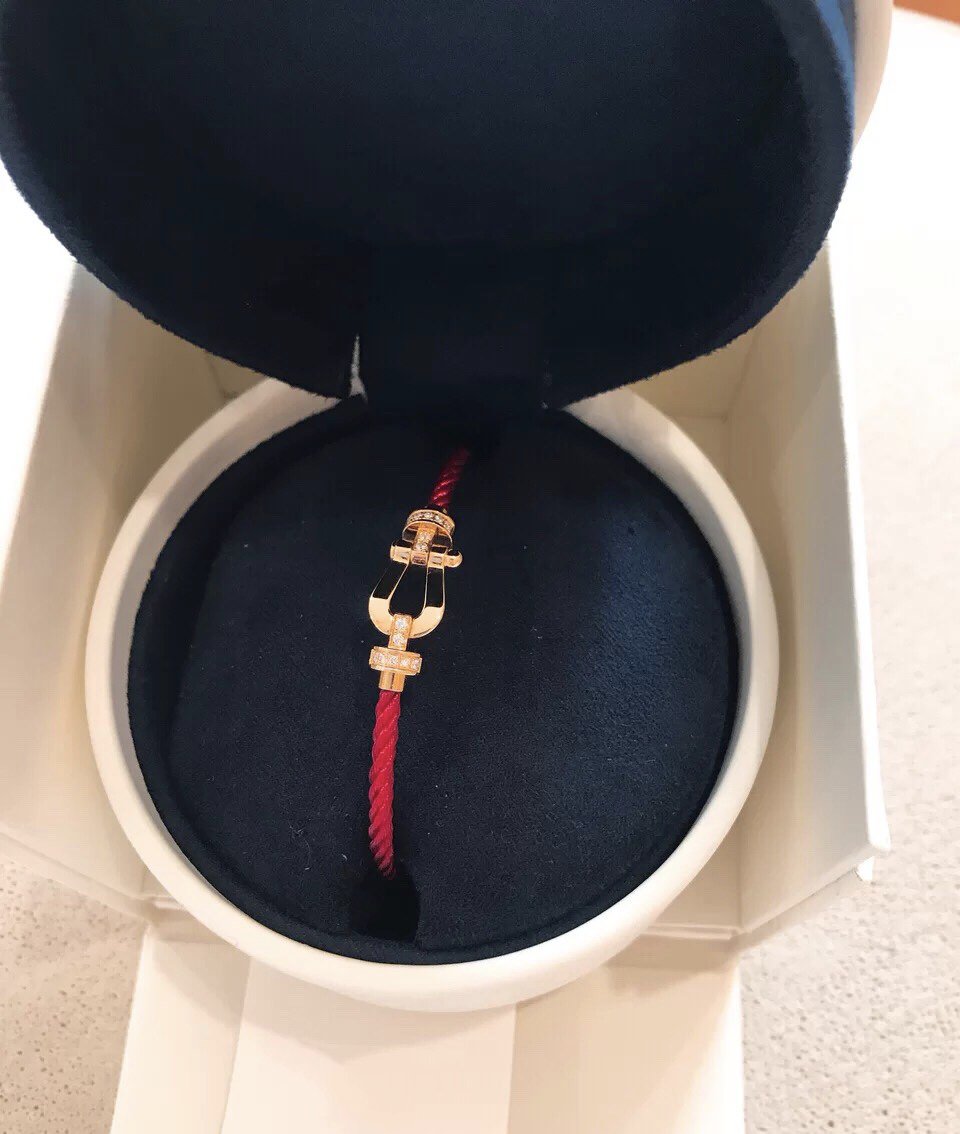 [sparkle Jewelry ]FORCE 10 HALF DIAMOND PINK GOLD RED CORDERI LARGE AND MEDIUM MODEL