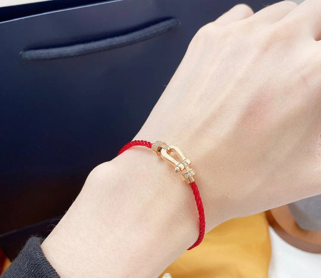 [sparkle Jewelry ]FORCE 10 HALF DIAMOND PINK GOLD RED CORDERI LARGE AND MEDIUM MODEL