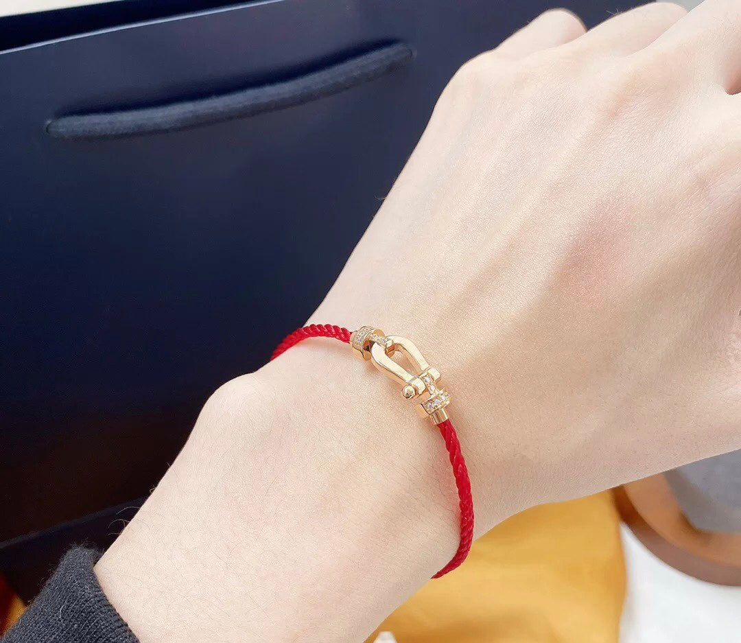[sparkle Jewelry ]FORCE 10 HALF DIAMOND PINK GOLD RED CORDERI LARGE AND MEDIUM MODEL