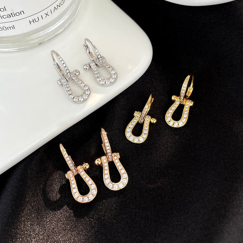 [sparkle Jewelry ]FORCE 10 FULL DIAMOND DROP EARRINGS MEDIUM MODEL