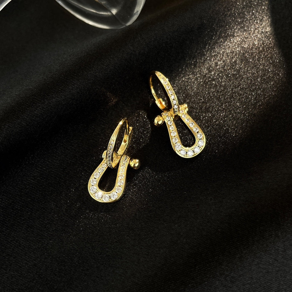 [sparkle Jewelry ]FORCE 10 FULL DIAMOND DROP EARRINGS MEDIUM MODEL