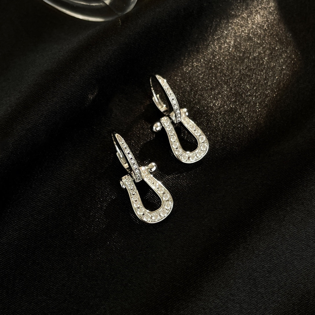 [sparkle Jewelry ]FORCE 10 FULL DIAMOND DROP EARRINGS MEDIUM MODEL