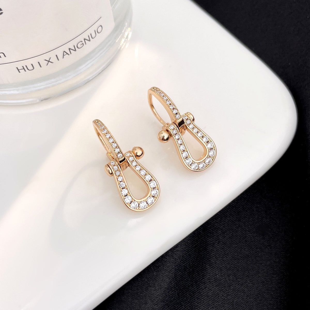 [sparkle Jewelry ]FORCE 10 FULL DIAMOND DROP EARRINGS MEDIUM MODEL
