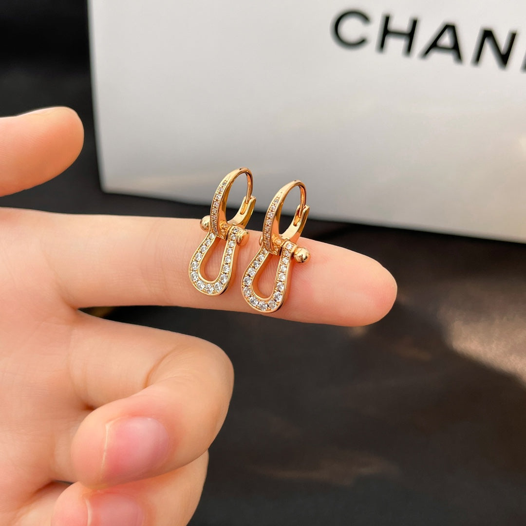 [sparkle Jewelry ]FORCE 10 FULL DIAMOND DROP EARRINGS MEDIUM MODEL
