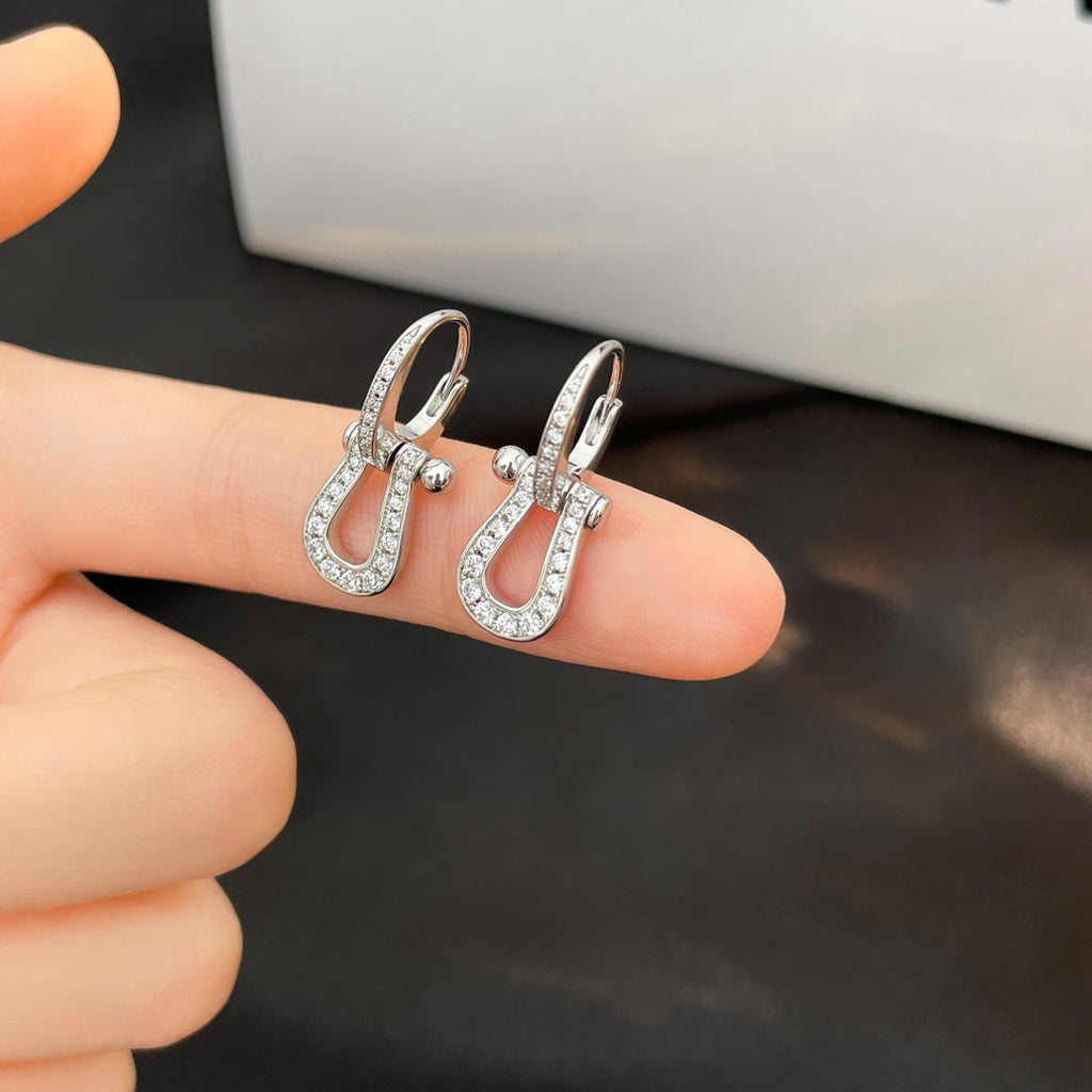[sparkle Jewelry ]FORCE 10 FULL DIAMOND DROP EARRINGS MEDIUM MODEL
