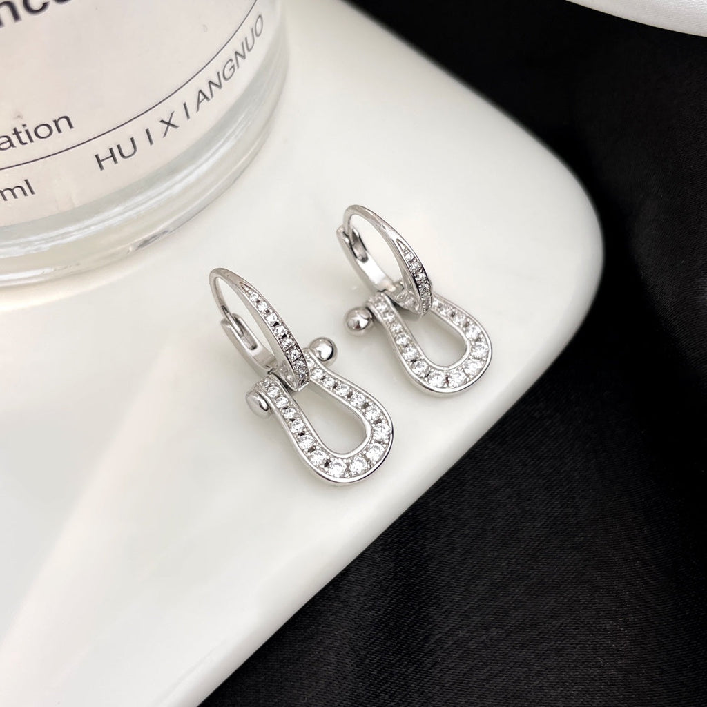 [sparkle Jewelry ]FORCE 10 FULL DIAMOND DROP EARRINGS MEDIUM MODEL