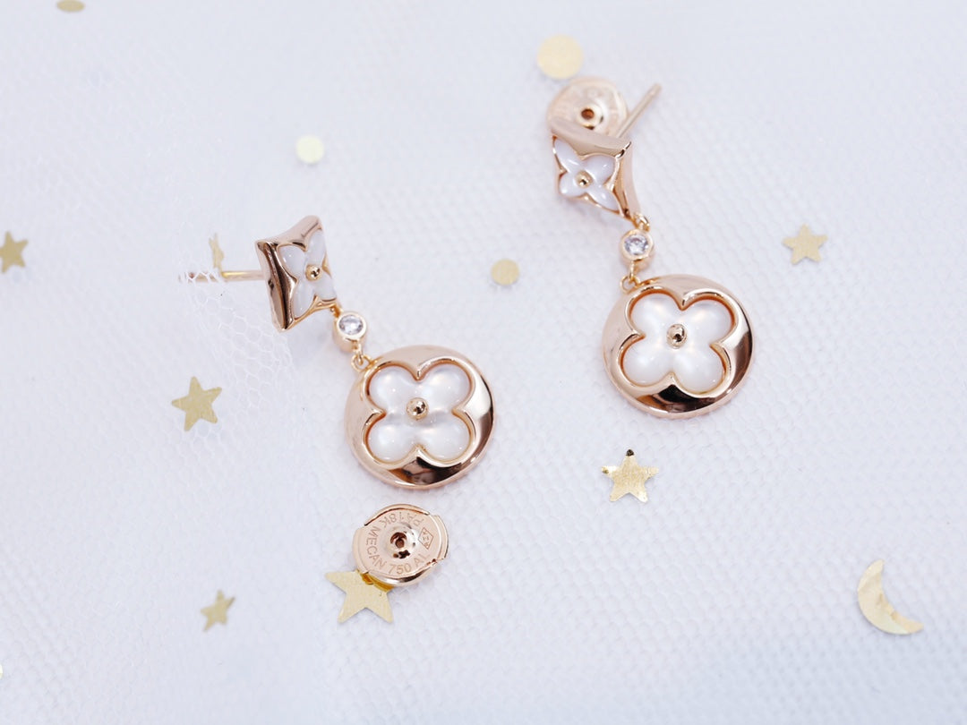 [sparkle Jewelry ]STAR AND SUN PINK GOLD MOP DROP EARRINGS