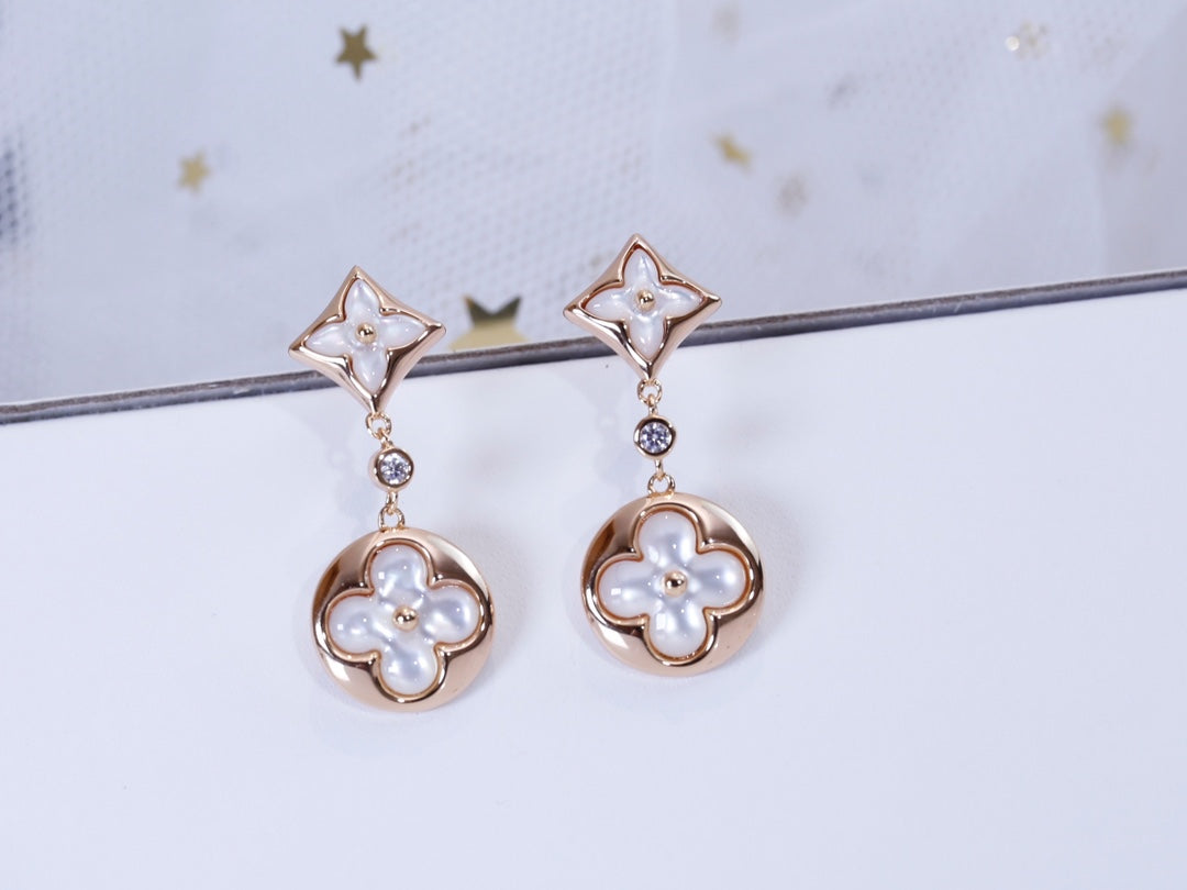 [sparkle Jewelry ]STAR AND SUN PINK GOLD MOP DROP EARRINGS