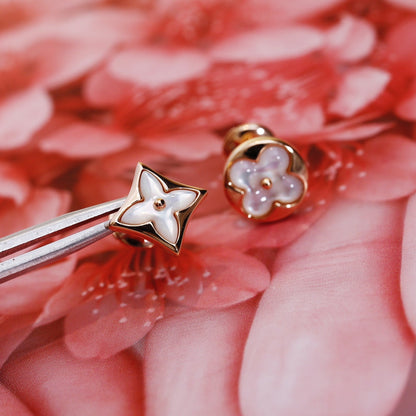 [Sparkle]STAR AND SUN ROSE GOLD MOP STUD EARRINGS