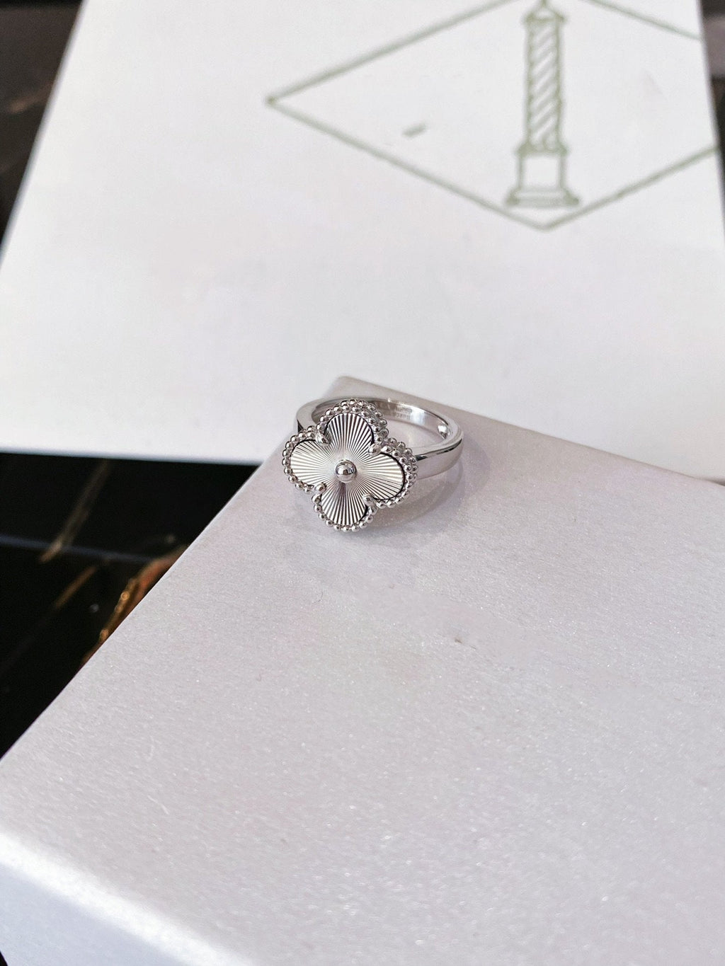 [sparkle Jewelry ]CLOVER SILVER RING