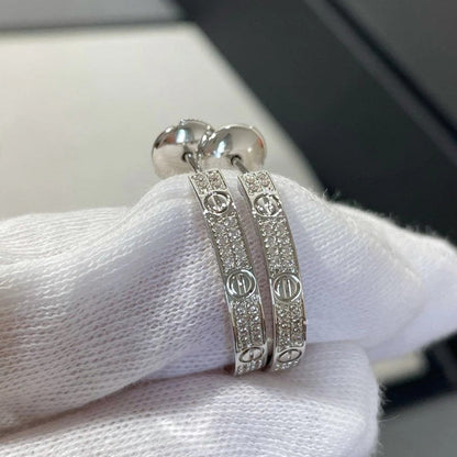 [sparkle Jewelery]LOVE EARRINGS 3.6MM DIAMOND PAVED