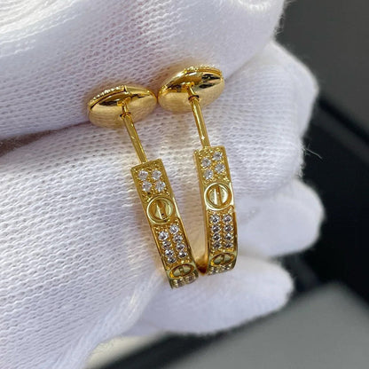 [sparkle Jewelery]LOVE EARRINGS 3.6MM DIAMOND PAVED