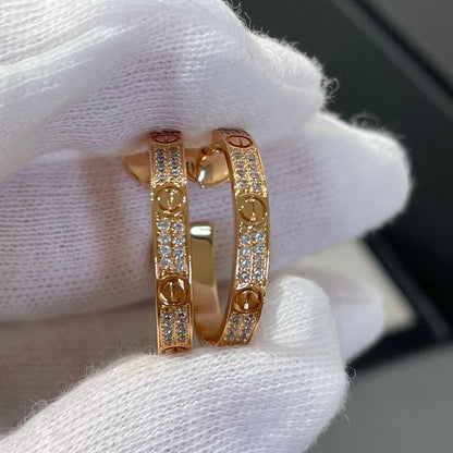 [sparkle Jewelery]LOVE EARRINGS 3.6MM DIAMOND PAVED