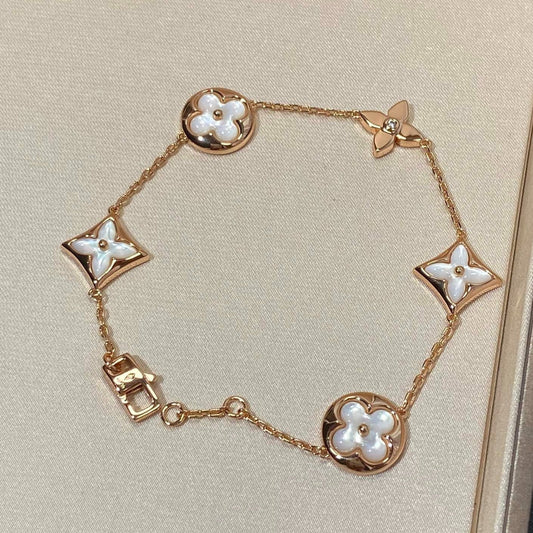 [Sparkle]STAR AND SUN 5 MOTIVE MOP ROSE GOLD ARMBAND