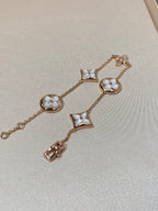 [sparkle Jewelry ]STAR AND SUN 5 MOTIF MOP PINK GOLD BRACELET