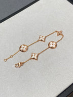 [sparkle Jewelry ]STAR AND SUN 5 MOTIF MOP PINK GOLD BRACELET
